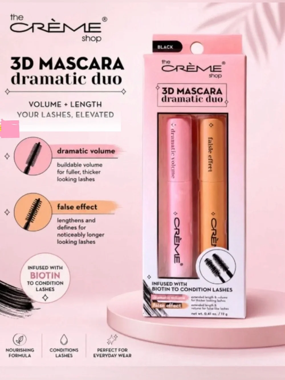 The Crème Shop 3D Mascara Dramatic Duo- NIB
